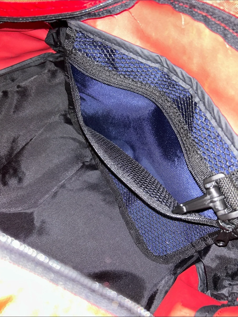 Red Athletic Duffle Bag with Navy and Yellow Accents Tommy Hilfiger